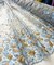Blue/Gold Sequin Embroidered Lace Fabric by the Yard, 54" Wide Floral Mesh Lace with Double Scalloped Edges